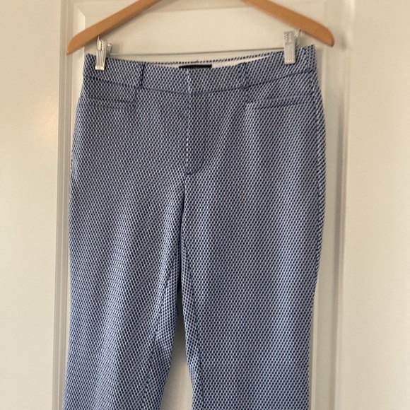 Banana Republic Factory 4 ankle pants Sloan curvy fit blue white - Picture 7 of 14